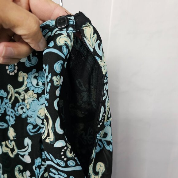 JM Collection Black Blue Floral Skirt Boho Fairy Cottagecore 20W - Picture 5 of 11